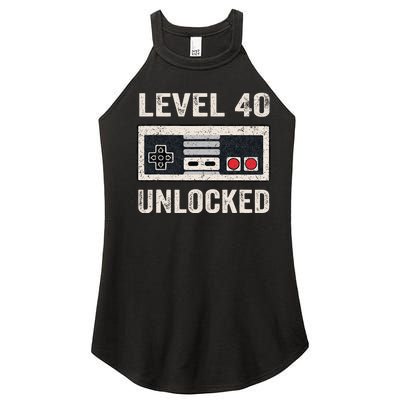 Level 40 Unlocked Video Gamer 40th Birthday Women’s Perfect Tri Rocker Tank