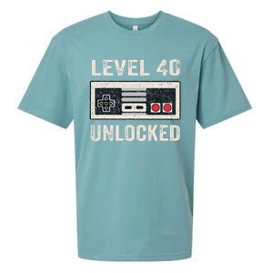 Level 40 Unlocked Video Gamer 40th Birthday Sueded Cloud Jersey T-Shirt