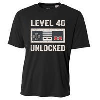 Level 40 Unlocked Video Gamer 40th Birthday Gift Cooling Performance Crew T-Shirt