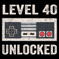 Level 40 Unlocked Video Gamer 40th Birthday Gift Long Sleeve Shirt