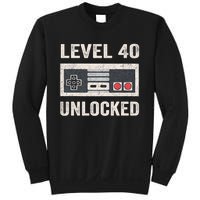 Level 40 Unlocked Video Gamer 40th Birthday Gift Sweatshirt