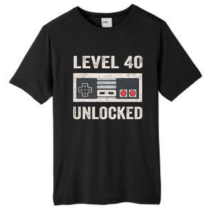 Level 40 Unlocked Video Gamer 40th Birthday Gift Tall Fusion ChromaSoft Performance T-Shirt