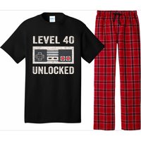 Level 40 Unlocked Video Gamer 40th Birthday Gift Pajama Set