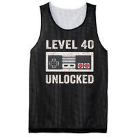 Level 40 Unlocked Video Gamer 40th Birthday Gift Mesh Reversible Basketball Jersey Tank