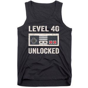 Level 40 Unlocked Video Gamer 40th Birthday Gift Tank Top