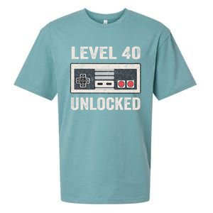 Level 40 Unlocked Video Gamer 40th Birthday Gift Sueded Cloud Jersey T-Shirt