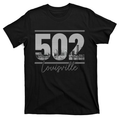 Louisville 502 Area Code Skyline Kentucky Pride T-Shirt