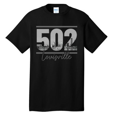 Louisville 502 Area Code Skyline Kentucky Pride Tall T-Shirt