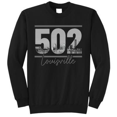 Louisville 502 Area Code Skyline Kentucky Pride Tall Sweatshirt