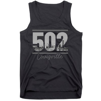 Louisville 502 Area Code Skyline Kentucky Pride Tank Top