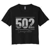 Louisville 502 Area Code Skyline Kentucky Pride Women's Crop Top Tee