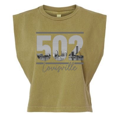 Louisville 502 Area Code Skyline Kentucky Pride Garment-Dyed Women's Muscle Tee