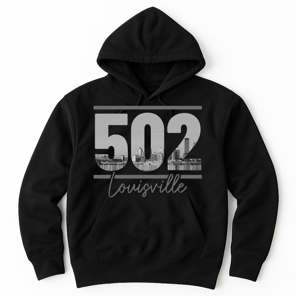 Louisville 502 Area Code Skyline Kentucky Pride Vintage Hoodie