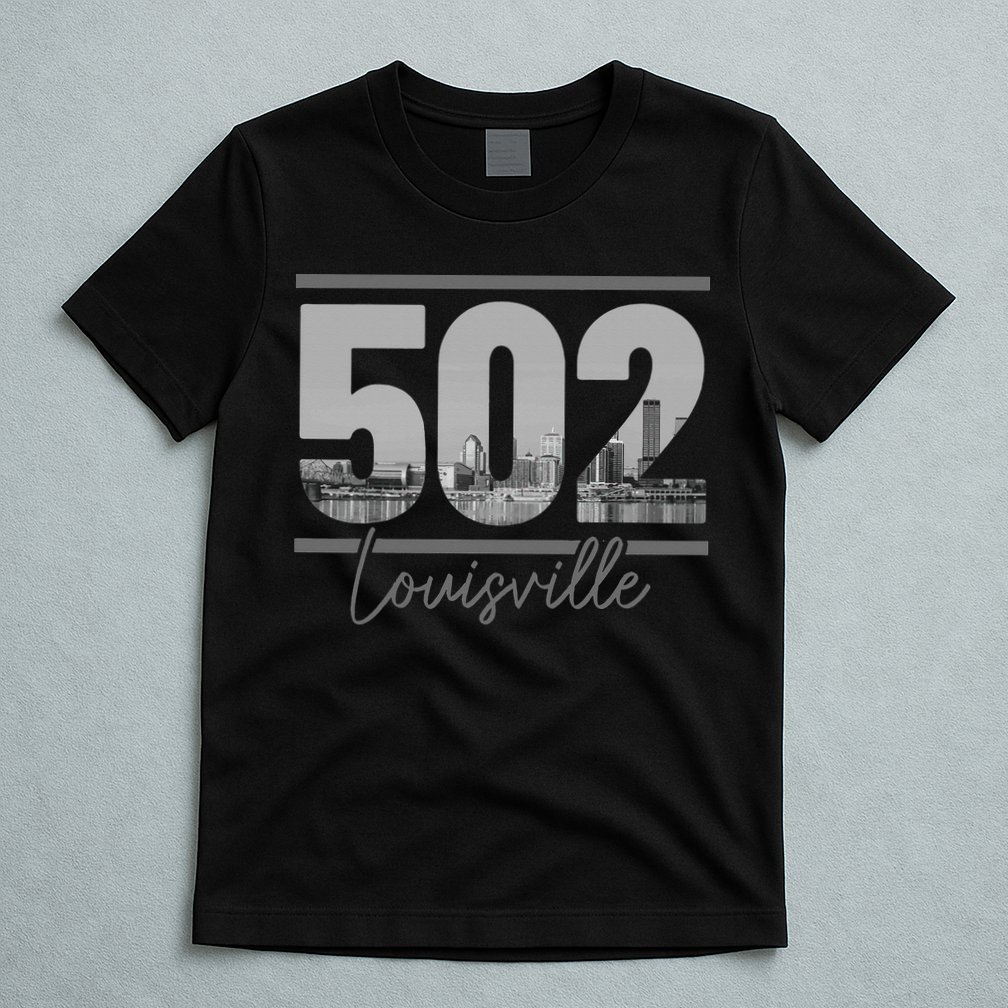 Louisville 502 Area Code Skyline Kentucky Pride Vintage T-Shirt