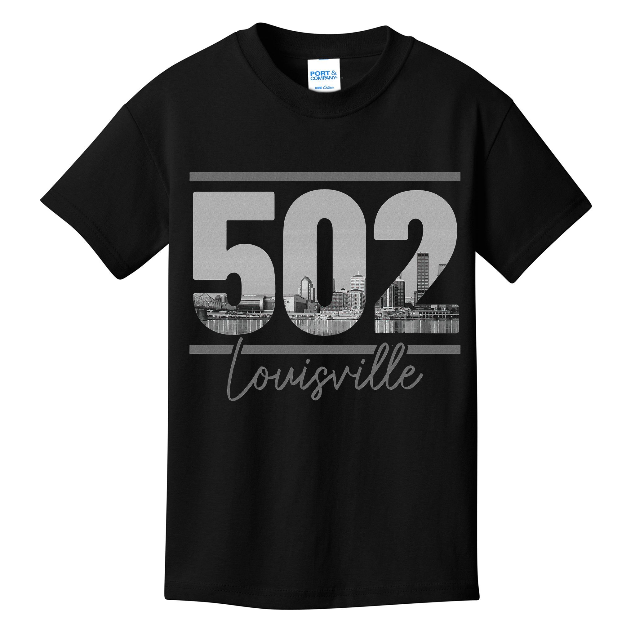 Louisville 502 Area Code Skyline Kentucky Pride Vintage Kids T-Shirt