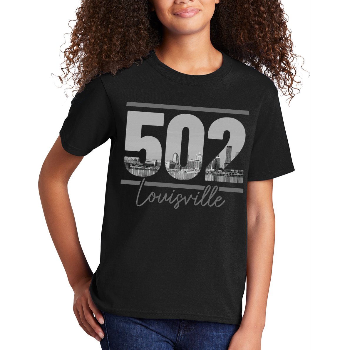 Louisville 502 Area Code Skyline Kentucky Pride Vintage Kids T-Shirt