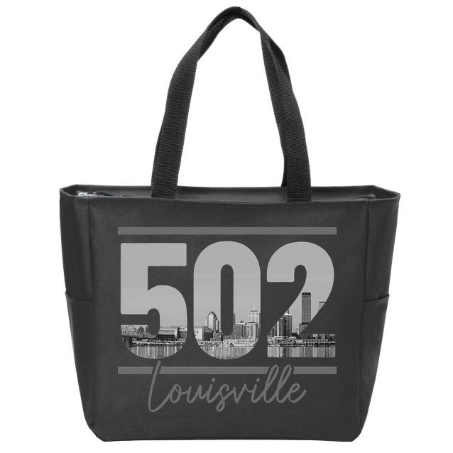 Louisville 502 Area Code Skyline Kentucky Pride Vintage Zip Tote Bag