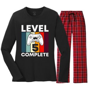 Level 5 Complete 5th Year Wedding Anniversary Gift For Him Women's Long Sleeve Flannel Pajama Set 