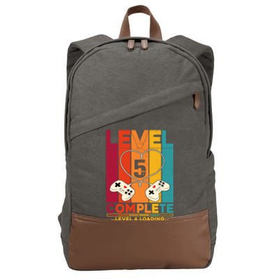 Level 5 Complete Level 6 Loading Video Gamer Anniversary Gift Cotton Canvas Backpack