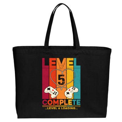 Level 5 Complete Level 6 Loading Video Gamer Anniversary Gift Cotton Canvas Jumbo Tote