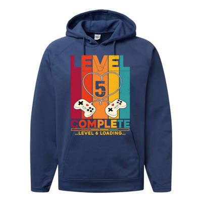 Level 5 Complete Level 6 Loading Video Gamer Anniversary Gift Performance Fleece Hoodie