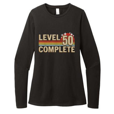 Level 50 Complete Gaming Vintage 50 Years Wedding Womens CVC Long Sleeve Shirt