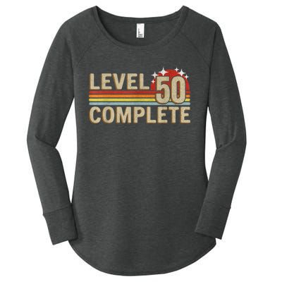 Level 50 Complete Gaming Vintage 50 Years Wedding Women's Perfect Tri Tunic Long Sleeve Shirt