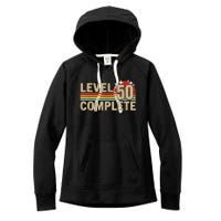 Level 50 Complete Gaming Vintage 50 Years Wedding Women's Fleece Hoodie