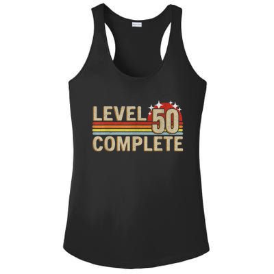 Level 50 Complete Gaming Vintage 50 Years Wedding Ladies PosiCharge Competitor Racerback Tank