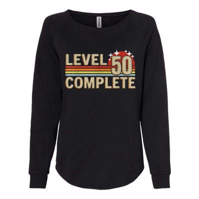 Level 50 Complete Gaming Vintage 50 Years Wedding Womens California Wash Sweatshirt