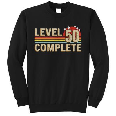 Level 50 Complete Gaming Vintage 50 Years Wedding Tall Sweatshirt