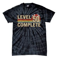 Level 50 Complete Gaming Vintage 50 Years Wedding Tie-Dye T-Shirt