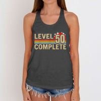 Level 50 Complete Gaming Vintage 50 Years Wedding Women's Knotted Racerback Tank