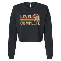 Level 50 Complete Gaming Vintage 50 Years Wedding Cropped Pullover Crew