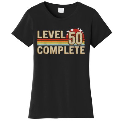 Level 50 Complete Gaming Vintage 50 Years Wedding Women's T-Shirt