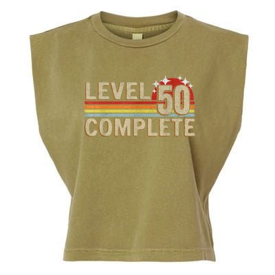 Level 50 Complete Gaming Vintage 50 Years Wedding Garment-Dyed Women's Muscle Tee