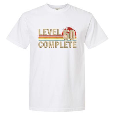 Level 50 Complete Gaming Vintage 50 Years Wedding Garment-Dyed Heavyweight T-Shirt