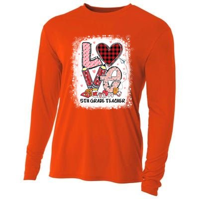 Love 5th Grade Teacher Happy Valentines Day Gift Cooling Performance Long Sleeve Crew