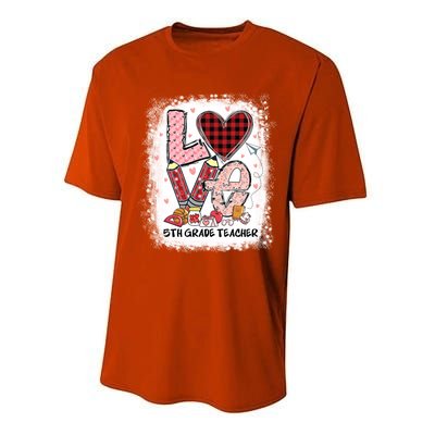 Love 5th Grade Teacher Happy Valentines Day Gift Performance Sprint T-Shirt