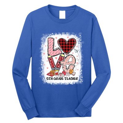 Love 5th Grade Teacher Happy Valentines Day Gift Long Sleeve Shirt