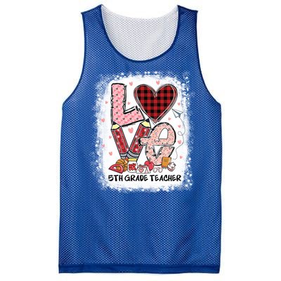 Love 5th Grade Teacher Happy Valentines Day Gift Mesh Reversible Basketball Jersey Tank