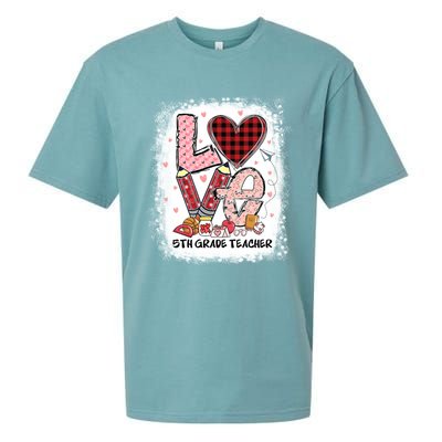 Love 5th Grade Teacher Happy Valentines Day Gift Sueded Cloud Jersey T-Shirt