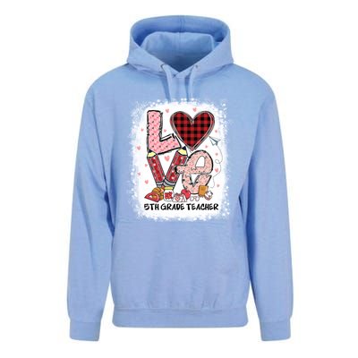 Love 5th Grade Teacher Happy Valentines Day Gift Unisex Surf Hoodie