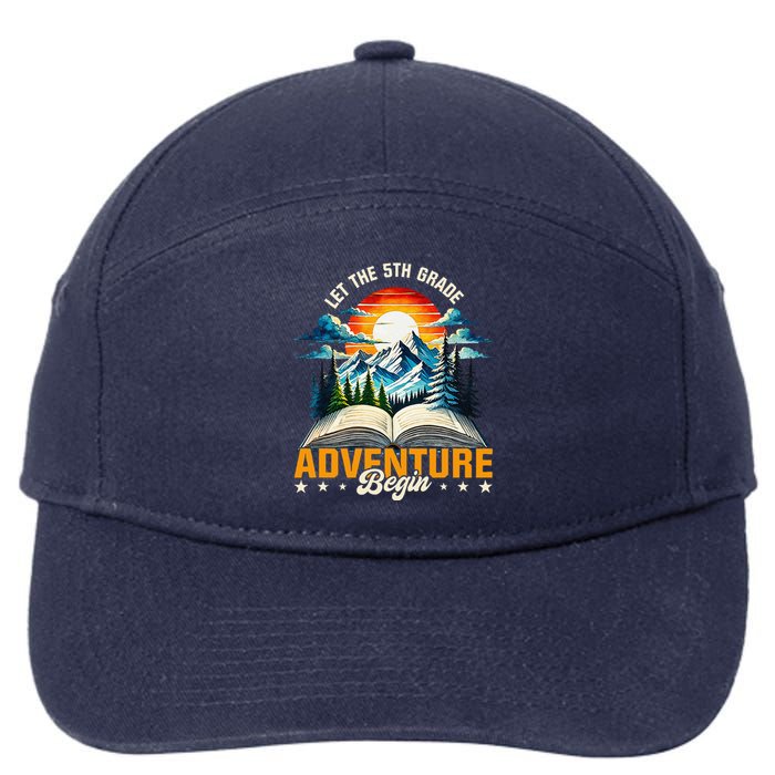 Let 5th Grade Adventure Begin Back To School Vintage Sunset 7-Panel Snapback Hat