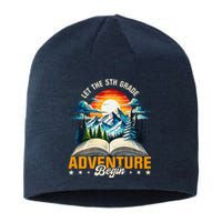 Let 5th Grade Adventure Begin Back To School Vintage Sunset Sustainable Beanie