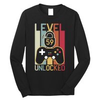 Level 59 Unlocked Birthday Gift Vintage Retro Long Sleeve Shirt