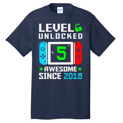 Level 5 Unlocked 5th Birthday 5 Year Old Gift Gamer Tall T-Shirt