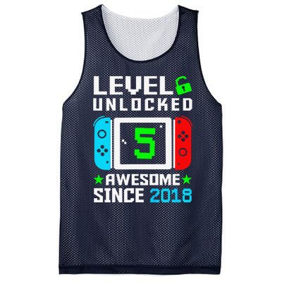 Level 5 Unlocked 5th Birthday 5 Year Old Gift Gamer Mesh Reversible Basketball Jersey Tank