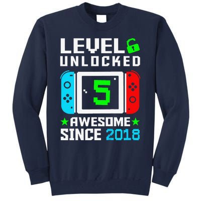 Level 5 Unlocked 5th Birthday 5 Year Old Gift Gamer Tall Sweatshirt