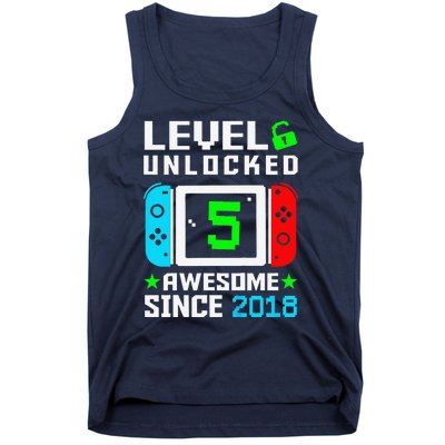 Level 5 Unlocked 5th Birthday 5 Year Old Gift Gamer Tank Top